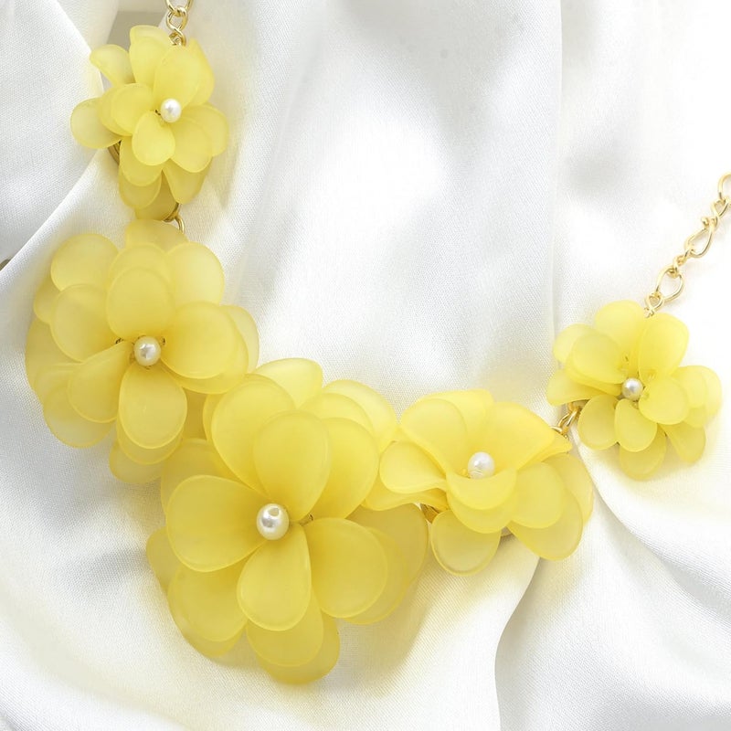 Flyonce Flower Collar Necklace, Floral Flowers Statement Summer Beach Chokers Necklaces for Women - Image 5